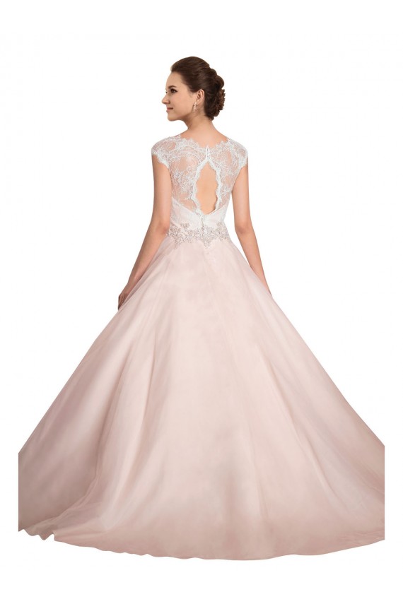 Comprare Avorio Abito da ballo Barca Illusione Pizzo Abiti da sposa