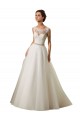 Comprare Avorio Abito da ballo Illusione Tulle Pizzo Abiti da sposa