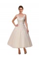 Comprare Avorio Abito da ballo Illusione Tulle Pizzo Abiti da sposa