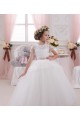 Comprare Avorio Abito da ballo Innamorato Tulle Pizzo Lunga Abiti da ragazza di fiori