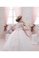 Comprare Avorio Abito da ballo Innamorato Tulle Pizzo Lunga Abiti da ragazza di fiori