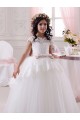 Comprare Avorio Abito da ballo Innamorato Tulle Pizzo Lunga Abiti da ragazza di fiori