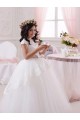Comprare Avorio Abito da ballo Innamorato Tulle Pizzo Lunga Abiti da ragazza di fiori