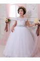 Comprare Avorio Abito da ballo Innamorato Tulle Pizzo Lunga Abiti da ragazza di fiori