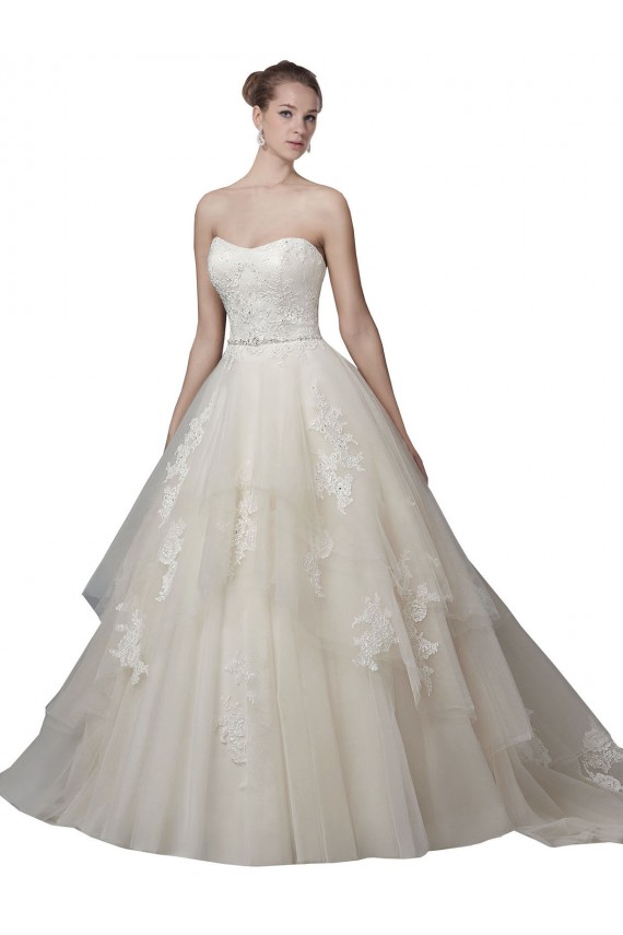 Comprare Avorio Abito da ballo Scoop Senza spalline Tulle Pizzo Abiti da sposa