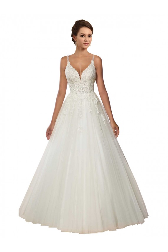 Comprare Avorio Abito da ballo Sottili Tulle Pizzo Boho Abiti da sposa