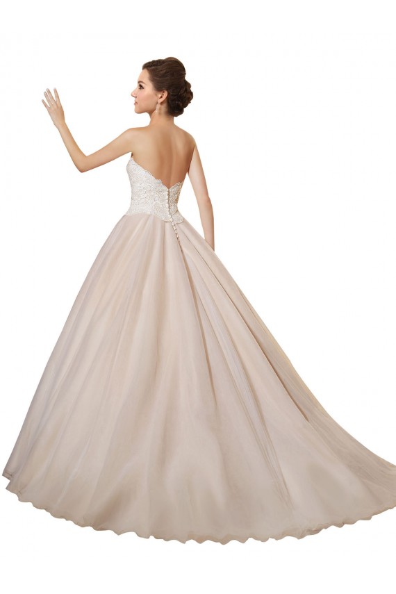 Comprare Avorio & Champagne Abito da ballo Innamorato Tulle Pizzo Abiti da sposa