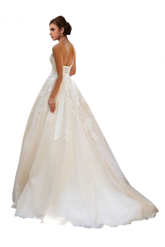 Comprare Avorio & Champagne Abito da ballo Innamorato Tulle Pizzo Abiti da sposa