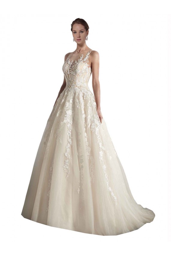 Comprare Avorio & Champagne Linea A Illusione Tulle Abiti da sposa