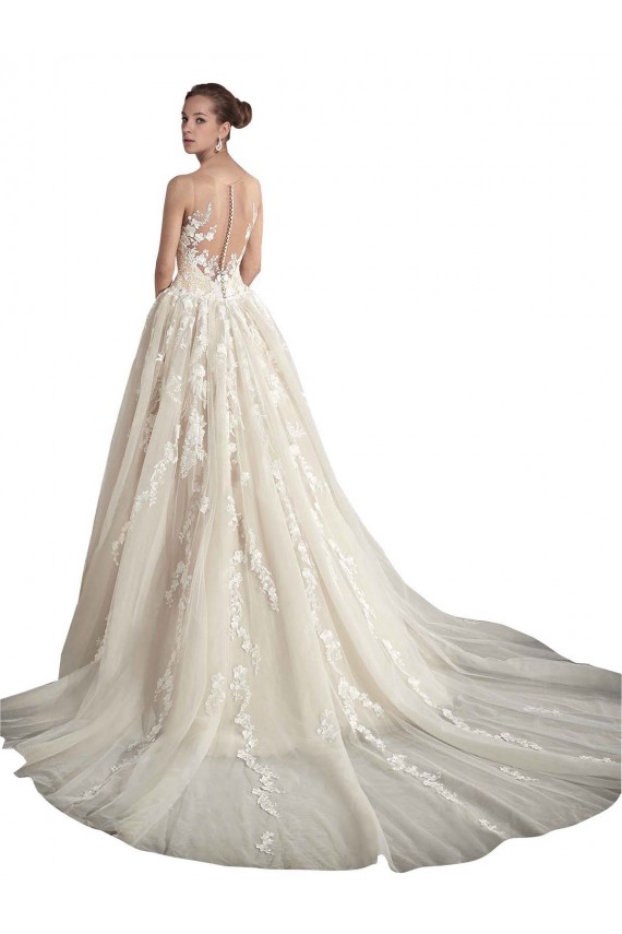 Comprare Avorio & Champagne Linea A Illusione Tulle Abiti da sposa