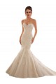 Comprare Avorio & Champagne Stile sirena Innamorato Tulle Pizzo Abiti da sposa