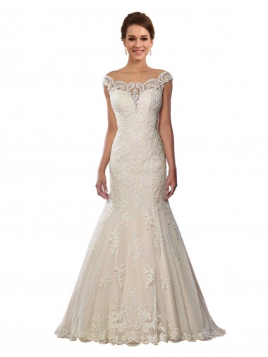 Comprare Avorio & Champagne Stile sirena Pizzo Boho Abiti da sposa