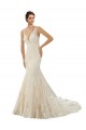 Comprare Avorio & Champagne Stile sirena Scollatura a V Pizzo Abiti da sposa