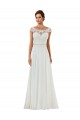 Comprare Avorio Linea A Barca Chiffona Classico Abiti da sposa