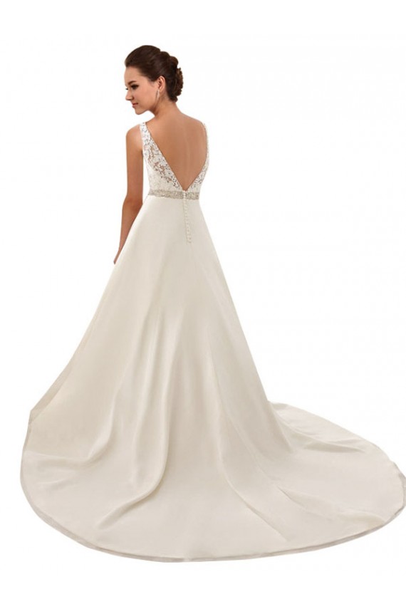 Comprare Avorio Linea A Illusione Pizzo Abiti da sposa