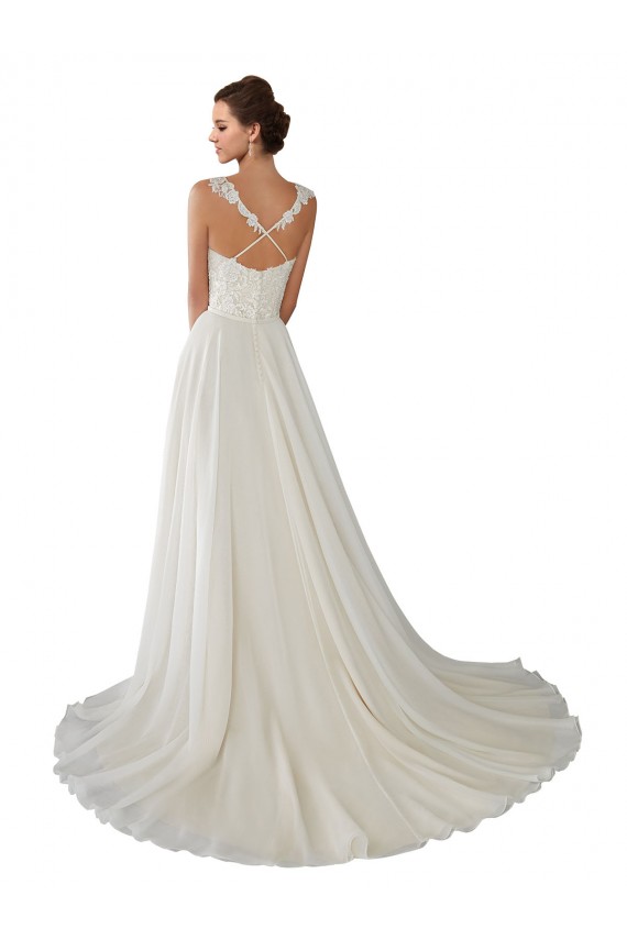 Comprare Avorio Linea A Innamorato Chiffona Pizzo Abiti da sposa