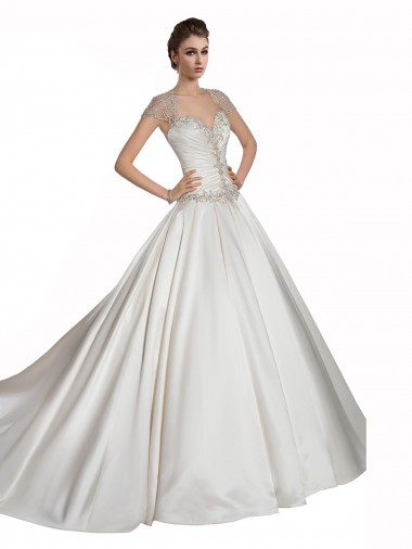Comprare Avorio Linea A Innamorato Raso Abiti da sposa