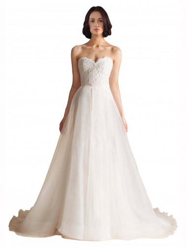 Comprare Avorio Linea A Innamorato Sweep treno Tulle Abiti da sposa