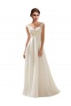 Comprare Avorio Linea A Scollatura a V Sweep treno Chiffona Pizzo Abiti da sposa