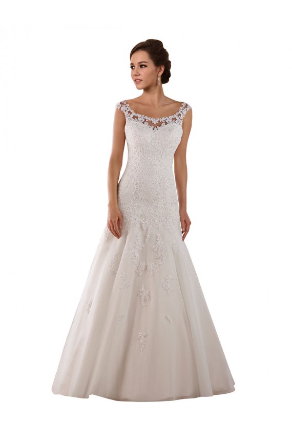 Comprare Avorio Linea A Scoop Tulle Abiti da sposa