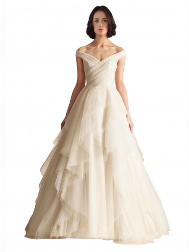 Comprare Avorio Linea A Tulle Abiti da sposa