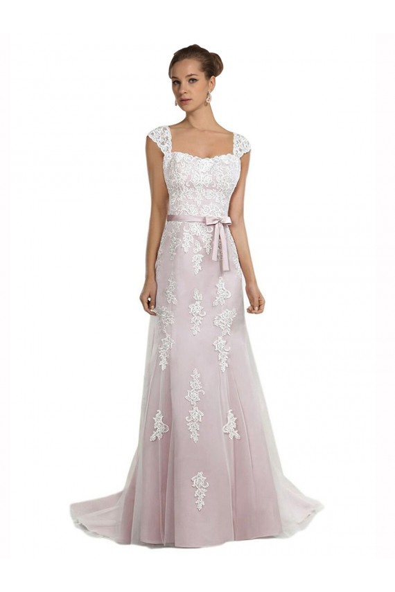 Comprare Avorio & Rosa Stile sirena Senza spalline Sweep treno Tulle Pizzo Spiaggia Abiti da sposa