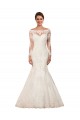 Comprare Avorio Stile sirena Barca Pizzo Abiti da sposa