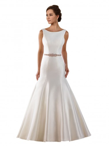 Comprare Avorio Stile sirena Barca Raso Abiti da sposa