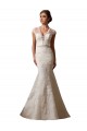Comprare Avorio Stile sirena Illusione Scollatura a V Tulle Pizzo Abiti da sposa