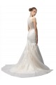 Comprare Avorio Stile sirena Illusione Sweep treno Tulle Pizzo Abiti da sposa