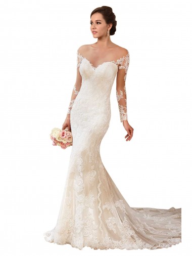 Comprare Avorio Stile sirena Innamorato Pizzo Abiti da sposa