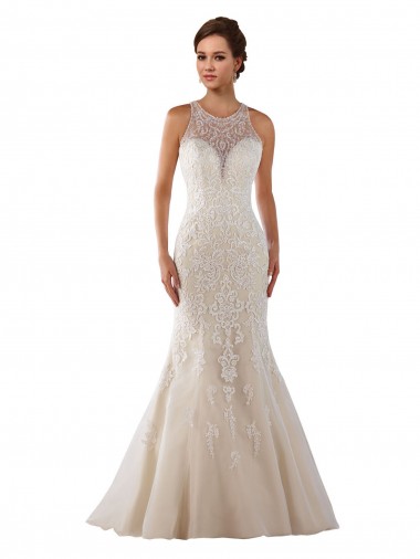 Comprare Avorio Stile sirena Innamorato Pizzo Abiti da sposa