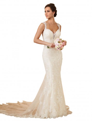 Comprare Avorio Stile sirena Innamorato Pizzo Abiti da sposa