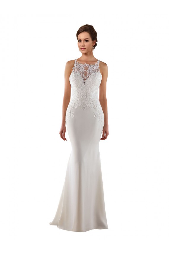 Comprare Avorio Stile sirena Innamorato Sweep treno Pizzo Crespo Elastico Abiti da sposa