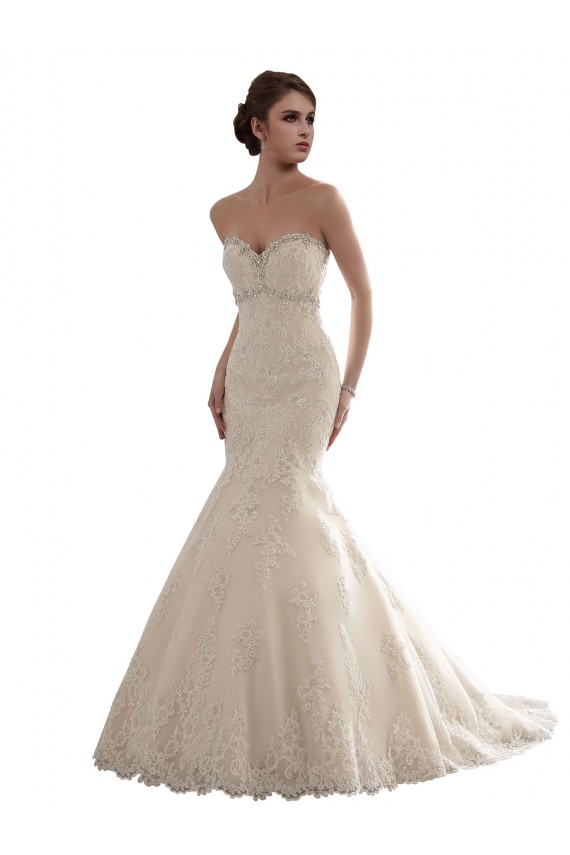 Comprare Avorio Stile sirena Innamorato Tulle Pizzo Classico Abiti da sposa