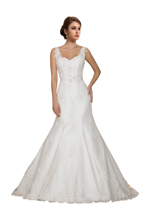 Comprare Avorio Stile sirena Scollatura a V Pizzo Abiti da sposa