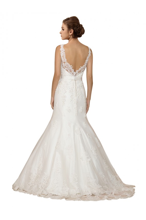 Comprare Avorio Stile sirena Scollatura a V Pizzo Abiti da sposa