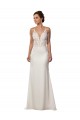 Comprare Avorio Stile sirena Scollatura a V Pizzo Crespo Elastico Abiti da sposa
