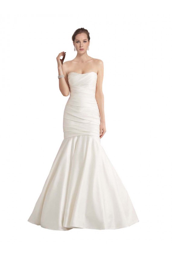 Comprare Avorio Stile sirena Senza spalline Raso Spiaggia Abiti da sposa