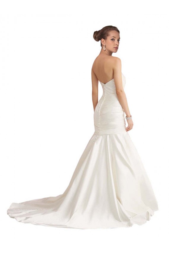 Comprare Avorio Stile sirena Senza spalline Raso Spiaggia Abiti da sposa