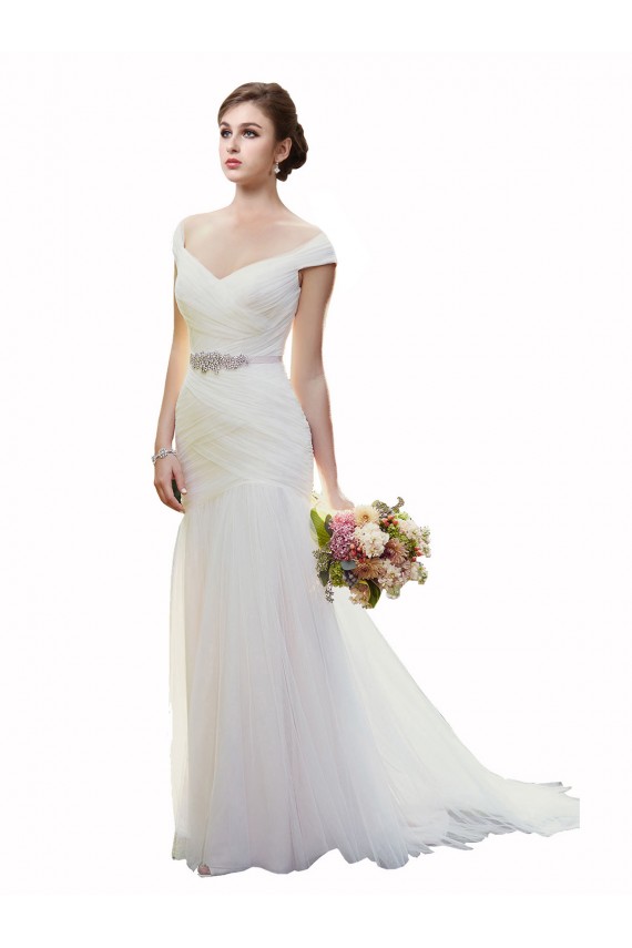 Comprare Avorio Stile sirena Tulle Spiaggia Abiti da sposa