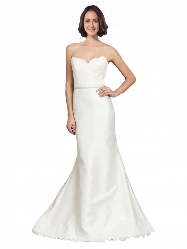 Comprare Avorio Tromba Innamorato Raso Pizzo Abiti da sposa