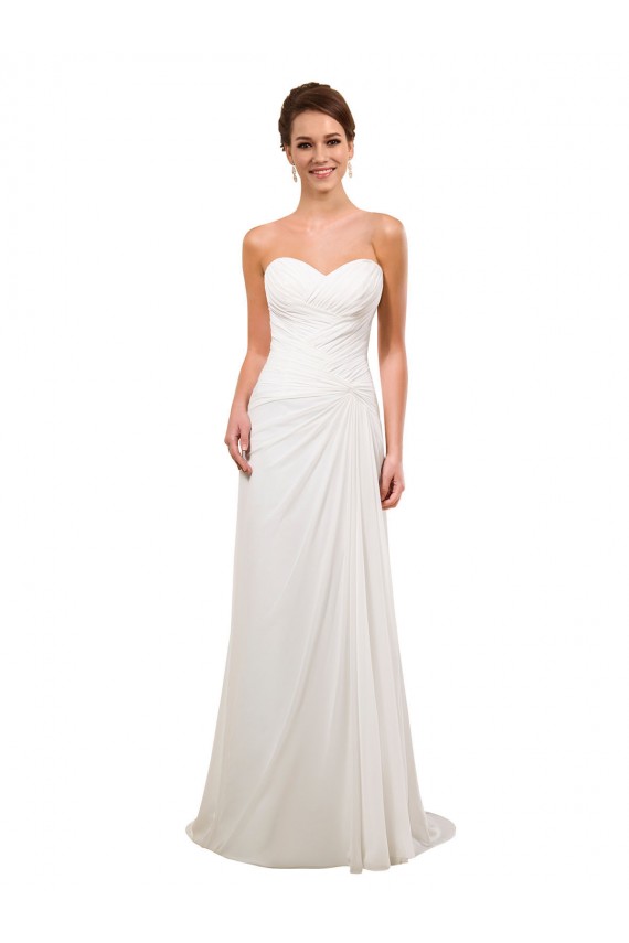 Comprare Avorio Tubino Innamorato Chiffona Abiti da sposa