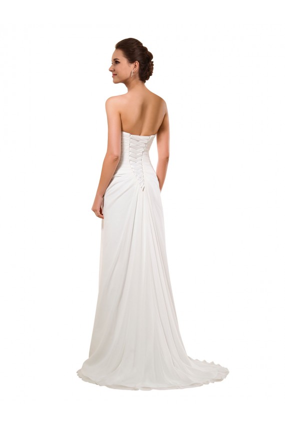 Comprare Avorio Tubino Innamorato Chiffona Abiti da sposa