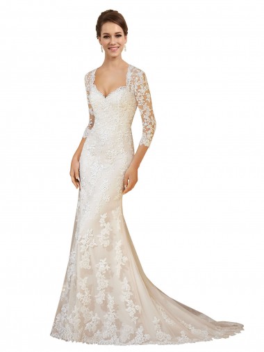 Comprare Avorio Tubino Innamorato Pizzo Abiti da sposa