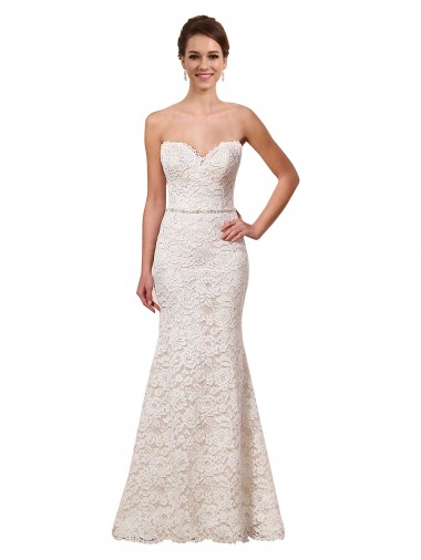 Comprare Avorio Tubino Innamorato Pizzo Abiti da sposa