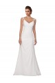 Comprare Avorio Tubino Scollatura a V Chiffona Abiti da sposa