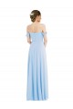 Comprare Azzurro cielo Linea A Chiffona Lunga Formali Abiti da damigella donore / Abiti da sera