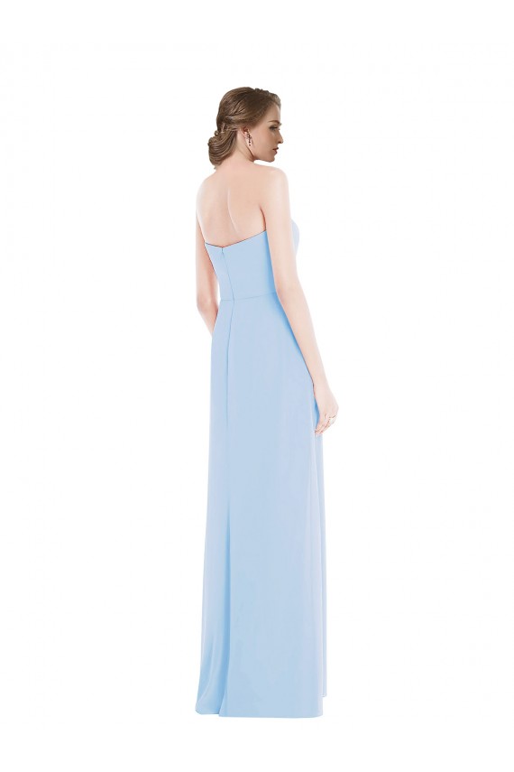 Comprare Azzurro cielo Linea A Innamorato Chiffona Lunga Abiti da damigella donore