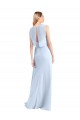 Comprare Azzurro cielo Linea A Scollatura a V Chiffona Lunga Abiti da damigella donore